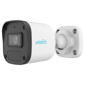 Câmara Bullet IP Uniview-Uniarch - 4 MP | Lente 2.8 mm - IV 30 m | DWRD - Detecção do corpo humano - PoE | IP67 - Microfone integrado