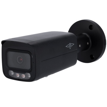 Câmara IP Bullet Gama Pro - Resolução 8 Mpx (3840x2160) - Lente 3.6 mm - Luz dupla: IV (60 m) + luz branca (50 m) - Microfone incorporado | Áudio | Alarmes | MicroSD - Funções Inteligentes: IVS, SMD | IP67 | Preto