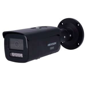 Cámara IP Bullet Hikvision PRO ColorVu3.0 - Resolución de 4 MPx | PoE IEEE802.3at - ColorVu3.0: Imagen en color HIKAI-ISP F1.0 1/1.8" - 2.8 mm | Micrófono dual | Luz híbrida hasta 60 m - AcuSense3.0 | Sirena y flash disuasorios - Alarmas 1/1 | IP67 | NEMA 4