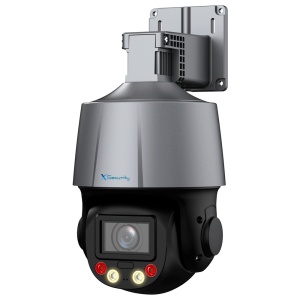 Câmara X-Security IP PTZ 4 Gama Mpx Pro - Lente varifocal 2.7~13.5 mm (zoom ótico 5x)) - Dual Light | Alcance IV 50 m | Luz branca 30 m - IVS (Proteção do perímetro) | SDM 3.0 - Microfone e altifalante | Sirene e luz dissuasora - IP66 | PoE | MicroSD