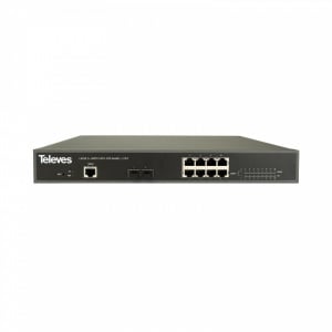 Cambiar Éternet L2+: 8x Gb Éternet (Papa+, 130W) + 2x SFP (1Gbps)