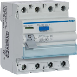 CDC425p - Inter. DIF. 4p 25a 30ma Ac 4m Hager Ean: 3250611613206