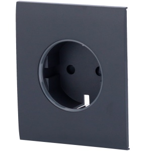 Central Lid for Type F Base Record - compatible with AJ -Outletcore -Basic - Protection against dust, salpic, objects - no consumption control - no remote control - graphite color