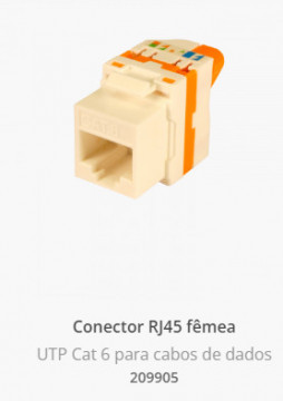 Conector Par de Cobre RJ45 UTI Gato 6 - Femenino. Asamblea Fácil Girar, Caja de plástico