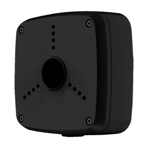 Connection Box - For Bullet or Domo Chambers - Apt for Outdoor Use - Ceiling Installation or Wall - Black Color - Cable Passader