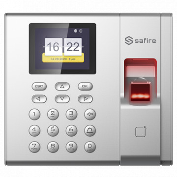 Control de acceso e presencia - Imprimir digital, tarjeta EM e Alfiler - 1.000 usuarios | 100.000 archivos - TCP/IP, USB e modos de presencia - 2.4" Tft | Controlador integrado - Cártido Control Centro