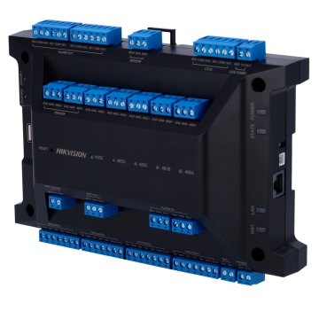 Controlador de acceso multi-identificación - Facial, imprimir digital, tarjeta, QR ou Alfiler - 2 puertas | comunicación TCP/IP, Wifi e RS485. - 4 lectores poner Wiegand | 4 lectores poner OSDP - Sin caja | Papa - Software incorporado | IVMS-4200