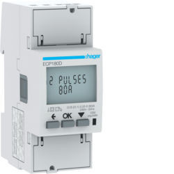 ECP180D - Mesure centrale 1F 80A 2M S0 MID HAGER EAN: 3250612231386
