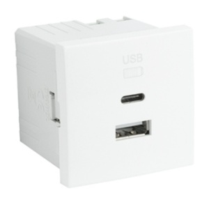 EFAPEL - 45381SBM CARREG DUPLO USB TIPO A E TIPO C - 2 MÓD BM - 5603011647513