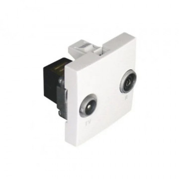 EFAPEL - 45554SBM TOMADA R-TV TERMINAL - 2 MÓDULOS BRANCA MATE - 5603011626891