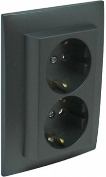 Efapel - 90331Cis double socket schuko monobloc gris - 5603011070465
