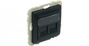 EFAPEL - 90442SPM ARO avec double mob pour connecteurs RJ45 Black Mate - 5603011605810