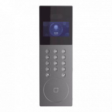 Emprendedor de video IP a apartamentos - Cámara 2Mpx | Audio bidireccional - Pantalla 4.3" e Teclado - Aplicación móvil a través de Monitor - Acceso poner código, rostro ou tarjeta - Hasta 500 departamentos IP