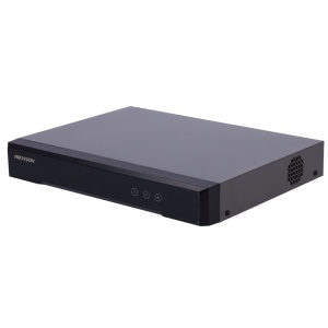 Encodeur Hikvision pour chambres analogiques - 16 CH HDTVI / HDCVI / AHD / CVBS - jusqu'à 24 canaux IP - Détection de mouvement 2.0 | ACUSENSE - Alarmes | Audio | Sortie vidéo CVBS - Admet 2 disques durs