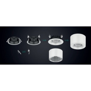 ESL8013CW-CZ - 100100200181 - DOWNLIGHT LED REDONDO 13W 2700K IP54 DIMAVEL TRIAC CINZA