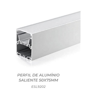 ESL9202 - 100101000055 - PERFIL SALIENTE 50X75mm C/DIFUSOR FOSCO