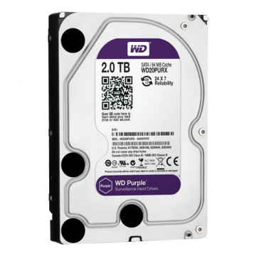 Hard Disc - Capacity 2 TB - SATA 6 GB/S Interplay - WD20PURX MODEL - SPECIAL FOR VIDEOGERS - LOAD OR INSTALLED ON DVR