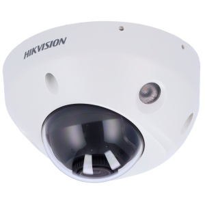 Hikvision - Cámara domo IP gama PRO - Resolución de 4 MPx | PoE | Alarmas | ColorVu - 2,8 mm: Micrófono integrado: Audio - Luz blanca 30 m | Detección de movimiento 2.0 - AcuSense | Reconocimiento facial | IP67 | IK08
