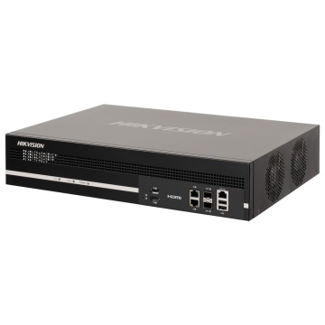 Hikvision-Decoder – 192 Kanäle – Dekodierungskapazität bis zu 32 MPx – 12 4K-HDMI-Ausgänge | 6 DB15-zu-BNC-Ausgänge – Alarme | Audio – ONVIF-kompatibel