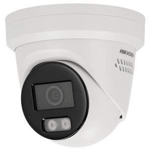 Hikvision - Gama Pro Turret House - Résolution 4 Megapixel | Poe | ColorVu - 2,8 mm | Microphone | Sirène et flash dysuve - lumière hybride 30 m | Détection de mouvement 2.0 - ACUSENSE | Reconnaissance faciale | IP67