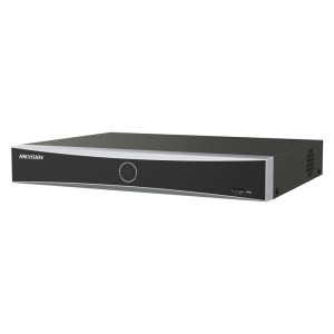 Hikvision gravador NVR 8 CH IP gama PRO - Resolução máxima 12 Mpx - AcuSearch | AcuSense | Reconhecimento facial - AcuSeek, pesquisa baseada em texto até 8CH - Áudio | Alarmes | 1 HDD - Largura de banda 80 Mbps