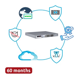 Hillstone Networks Bundle - Hardware + 60 meses de serviços completos - Portas 8xSFP + 8xGE (inclui 2 pares de bypass) - 16Gbps FW / 5Gbps NGFW Throughput - Fonte de alimentação redundante Dual AC - Ranhura de expansão para módulos 10G/GE