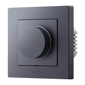 Interruptor com regulação de fluxo luminoso Aqara H2 Cinzento UE - Zigbee 3.0 / Thread - Necessita do AQARA HUB - Com ou sem neutro - Compatível com caixas de parede redondas - Compatível com Apple Homekit, Google, Alexa