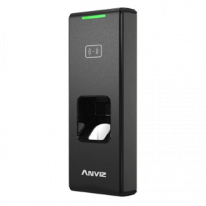 Leitor biométrico autónomo ANVIZ - Impressões digitais e RFID - 3.000 gravações / 50.000 registos - TCP/IP, WiFi, Bluetooth, RS485, miniUSB, Wiegand 26 - Controladora integrada - Adequado para exteriorIP65