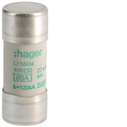 LF580m - Fuse 22x58 AM 80A 500V HAGER EAN: 3250614062322