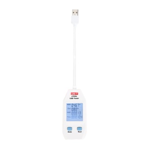 Medidor de corrente e tensão UNI-T - Ligação USB tipo A simples - Permite-lhe conhecer a tensão e corrente do dispositivo alimentado - Tensão de entrada 4~24V DC - Corrente máxima 3A - Ecrã de visualização LCD