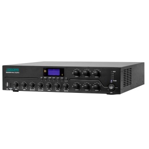 Mini mélangeur numérique - Amplificateur 100V - USB / radio FM / Bluetooth Radio - Power nominal 250W - jusqu'à 6 zones - prend en charge la commande de distance