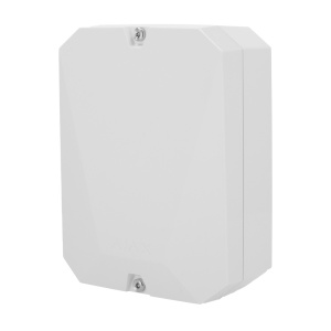 Módulo para ligação de transmissores VHF de terceiros - Sem fios 868 MHz Jeweller - 8 resultados potenciais - Saídas de potencial alto/baixo - Transmite por impulsos ou biestável - Suporta transmissor VHF com entradas de relé