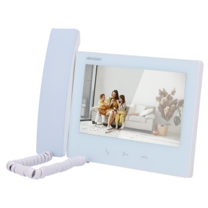 Monitor für Video-Gegensprechanlage – 7-Zoll-TFT-Display – Zwei-Wege-Audio | Status-LED – 2-Draht HD, WLAN | Hand-Headset – MicroSD-Kartensteckplatz bis zu 128 GB – Oberflächenmontage | Weiß