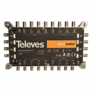 Multiswitch 9x9x8 "F" terminal/waterfall, quad compatible