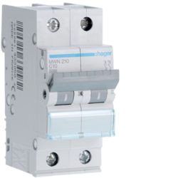 MWN210 - Interruttore automatico 2P 10A C 3kA 2M HAGER EAN:3250614330582