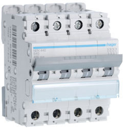 Nen440 - Breaker 4p 40a B 6/10ka 4m Hager EAN: 3250614620034
