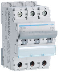 NFN320 - Disjuntor 3P 20A C 6/10kA 3M HAGER EAN:3250614628306