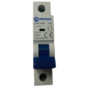 OPE106C - DISJUNTOR 6KA 1 POLO 4,5KA CURVA C OMNIUM ELECTRIC
