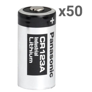 Panasonic - Bateria de lítio CR1123A - Pack de 50 unidades - Tensão 3.0 V - Capacidade nominal 1550 mAh - Compatível com produtos do catálogo