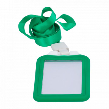 Porta-cartões RFID - Disposição vertical - Formato CR80: 54 (L) × 85 (A) mm - Película de proteção em plástico - Feito de silicone - Cor verde