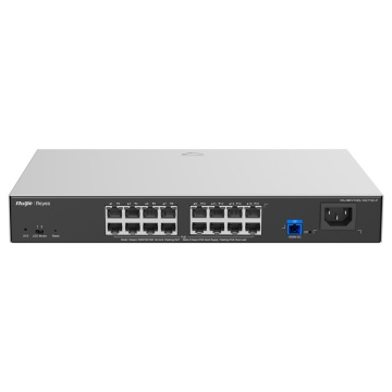 Reyee E-Lighten Switch PoE Cloud Case 2 – 16 RJ45 Gigabit 802.3af/at-Ports – 1 optischer SC 1G-Port (PON) – 30 W pro 802.3af/at-Port / Maximal 240 W – VLAN/Port-Isolation/Loop-Prävention – DHCP-Snooping/Port-Spiegelung