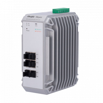 Reyee Switch Industrial PoE Cloud Case 2 – 4 Gigabit PoE+ Ports + 2 Gigabit SFP Ports – 30 W pro Port 802.3af/at / Maximal 120 W – Statische LAG/DHCP Snoop/IGMP Snoop/Port Mirror – VLAN/Loop/STP/RSTP/ACL/Watchdog-Prävention – DIN-Schienenmontage