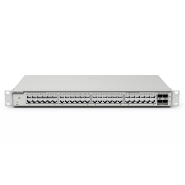 Ruijie Reyee Cloud Managed L2+ Switch - 52 Portas totais (48 GE / 4 Uplinks 10G SFP+) - Ligações de fibra de 10 Gbps para alta velocidade - Roteamento estático de camada 3 (IPv4 / IPv6) - Segurança empresarial avançada com 5 anos de garantia - Gestão na n