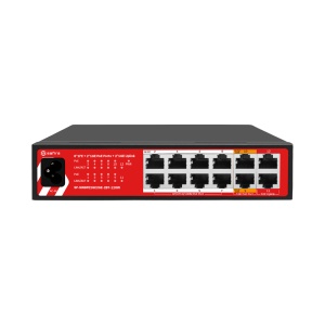 Safire Switch Hi-PoE - 8 portas FE PoE + 4 portas RJ45 + 2x2.5GE SFP - 8x10/100Mbps + 4x10/100/1000Mbps + 2x2500Mbps - 6 Portas PoE+ 30W + 2 Portas Hi-PoE 60W - PoE Watchdog - Até 120W Potência PoE total