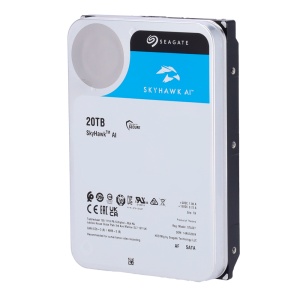Seagate Skyhawk AI Hard Disk - Capacity 20 TB - SATA INTERPERFASE 6 GB/S - Up to 32 Artificial Intelligence Transmissions - Model ST20000Ve002 - Special for Network Videographers (NVR)
