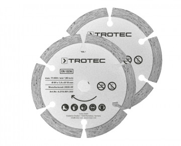 Set von Diamond Circular Saw Saw Blades Ø 89 mm, 2 Teile