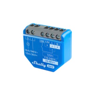 SHELLY 1 GEN4 – Schaltmodul für WiFi/Zigbee/Matter-Automatisierung 110/240 VAC 12 VDC 24–48 VDC – 16 A