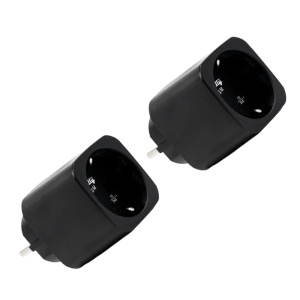 Shelly Plug M Gen3 (Negro) 2 Pcs - Monitoreo preciso del consumo eléctrico - Protección contra sobretensión / Schuko (F/E) - WiFi 2.4GHz / Bluetooth / Matter / Range Ext - Soporta AC 230V / 3000W / 13A - Compatible con Apple Homekit / Alexa y Google