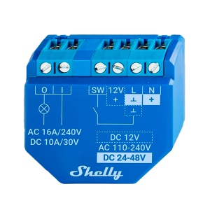 Shelly Plus 1 - WiFi 2.4 GHz IEEE802.11 b/g/n / Bluetooth - Permite o controlo de eletrodomésticos - Suporta 110-240 V~12-24 V - Interruptor inteligente - Compatível com Alexa e Google