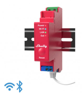 SHELLY PRO 1PM – DIN-Schienenmodul mit 1 Relais und Energiemessung für WiFi/BT/LAN-Automatisierung – 110/240 VAC 16 A